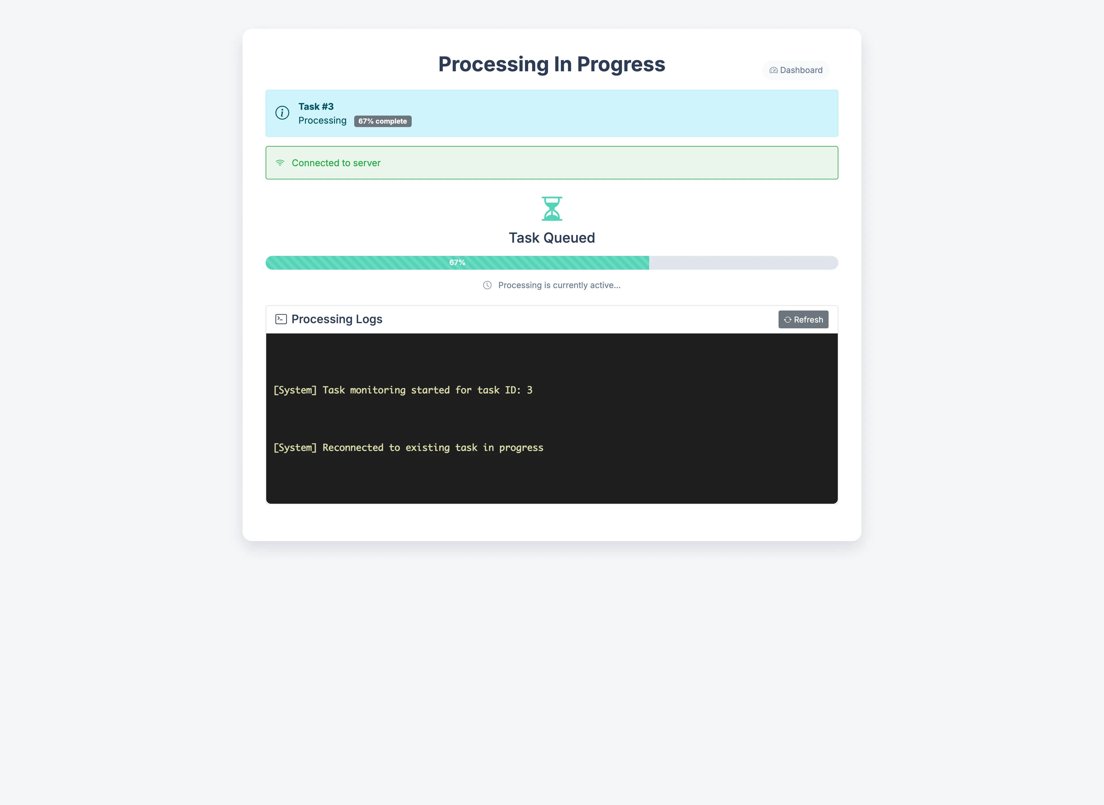 Processing state